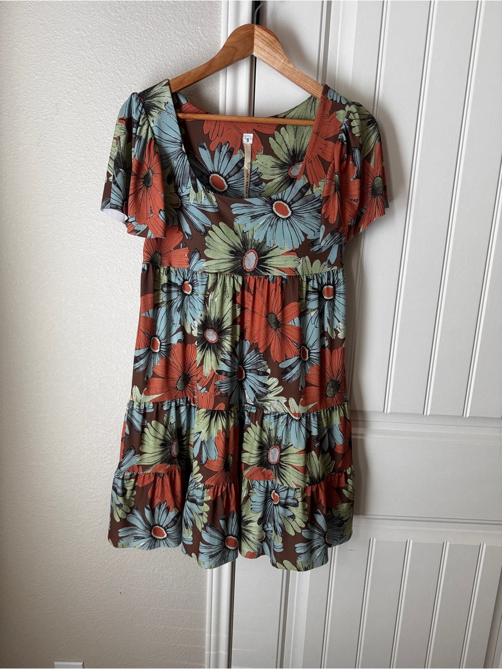 Uncle Frank Floral Dress size small tiered short sleeve festival boho - Picture 4 of 4